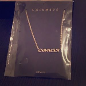 Cancer zodiac gold necklace. NEVER WORN
